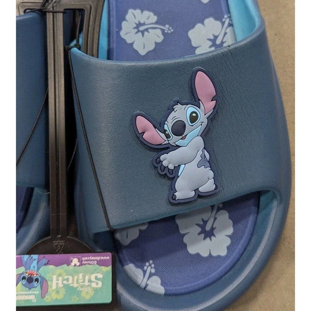Disney's Lilo & Stich - Men’s Size‎ 12 Stitch Beach Blue Ombre Slide Sandals NWT